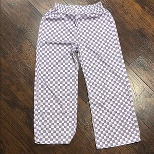 Purple and White Checkered Bottoms